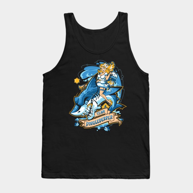 Shark Rodeo Dark Tank Top by Dinglederper